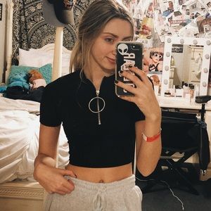 NEVER WORN. Black crop top